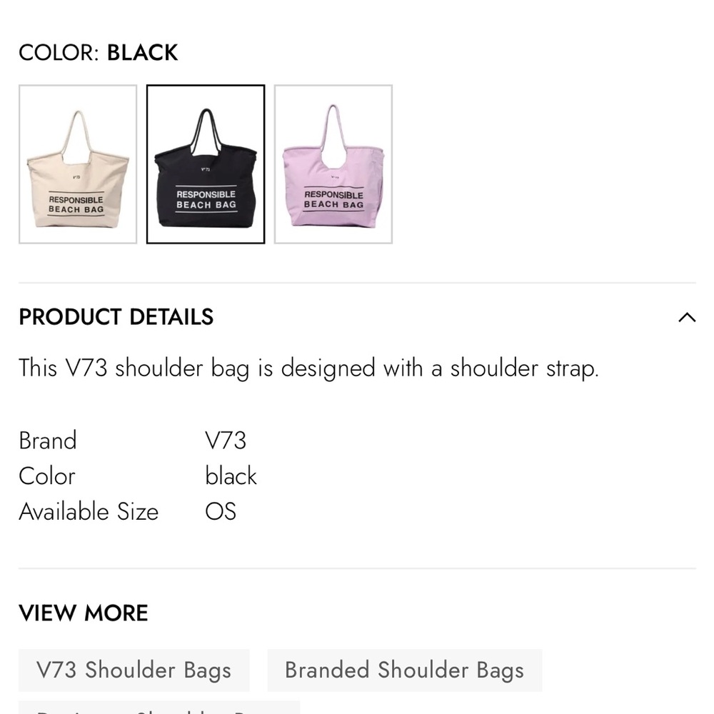 V73 BEACH BAG BLACK - Picture 10 of 10